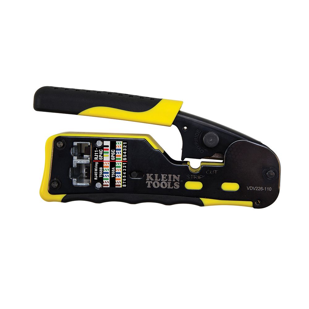 Klein Tools VDV226 Crimp Tool for RJ12 Connectors, RJ45 Connectors, RJ11 Connectors