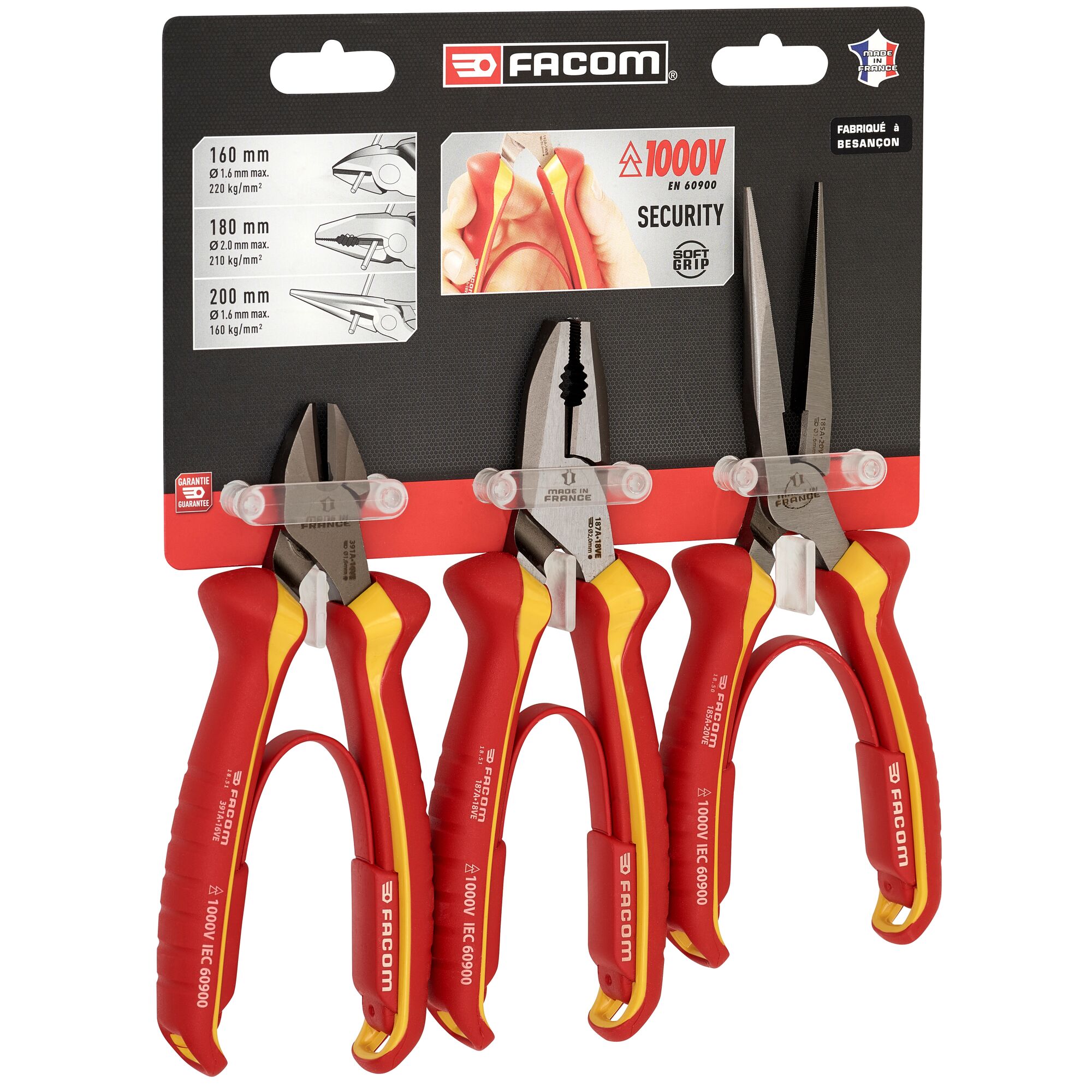 vea4pb Facom VE.A4PB 3-Piece Plier Set