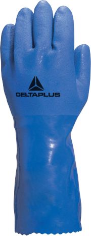 Delta Plus PETRO VE780 Blue Work Gloves, Size 9, Polyvinyl Chloride Coating