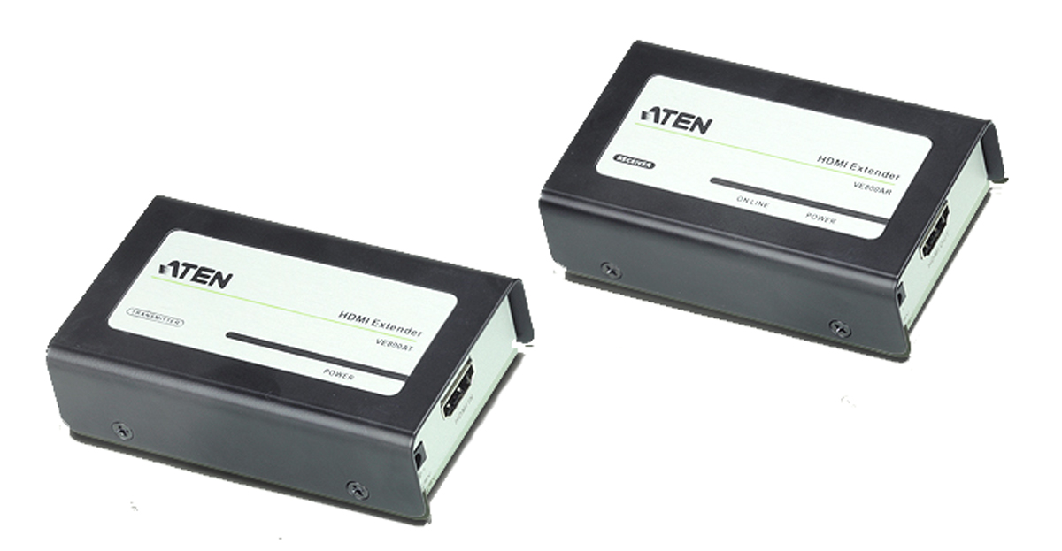 Aten 1 Port HDMI over Catx 1 x HDMI Type A Female (Black) Extender Pair 40 m, 1920 x 1200 pixel Maximum Resolution