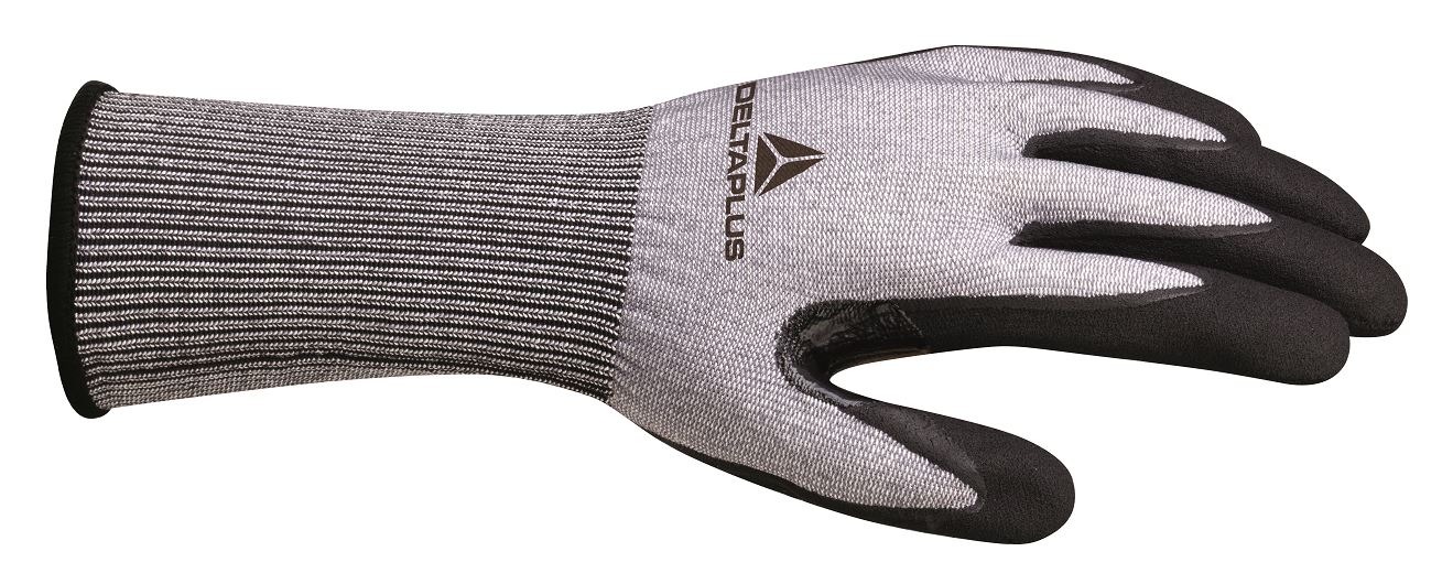 Delta Plus VENICUT Grey Nitrile Work Gloves, Size 10, Nitrile Foam Coating