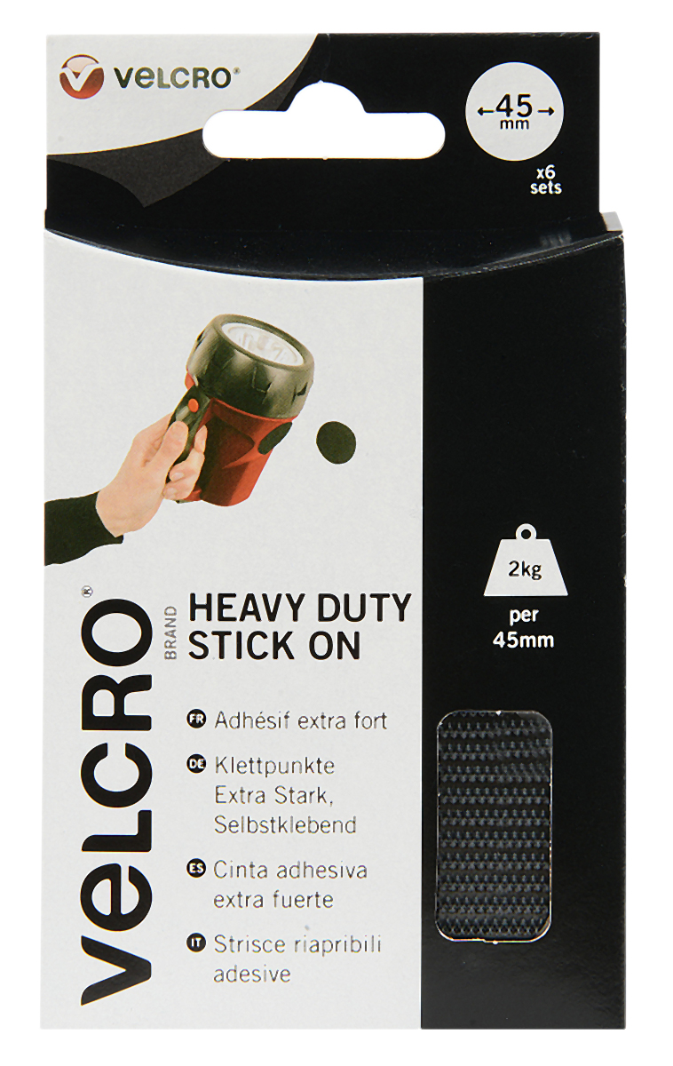 Velcro Black Hook & Loop Tape, 45mm x 45 mm