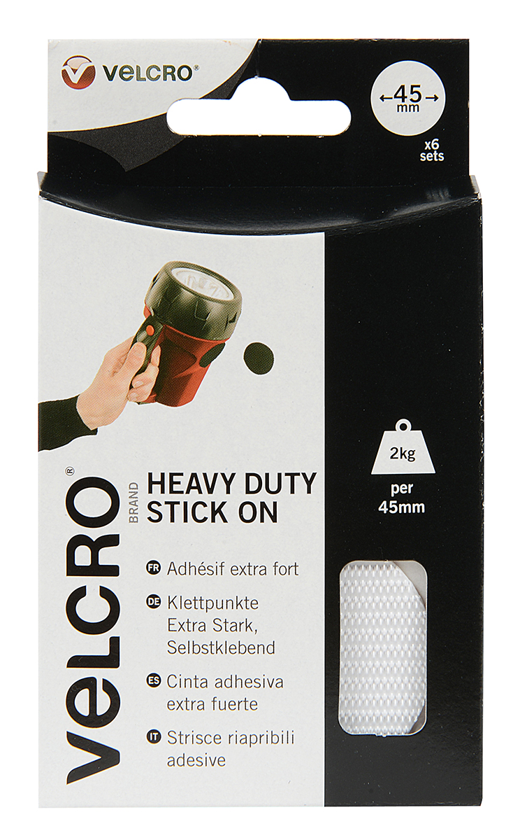Velcro White Hook & Loop Tape, 45mm x 45 mm