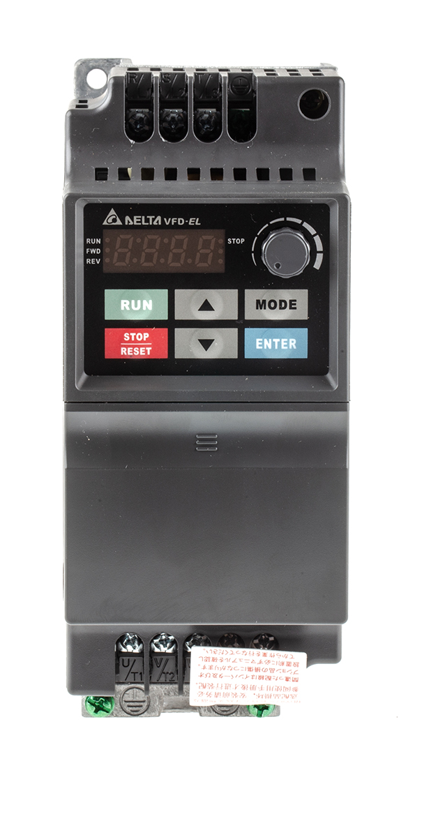 Delta Electronics Inverter Drive, 0.75 kW, 3 Phase, VFD-EL Series 428V 2.5 A