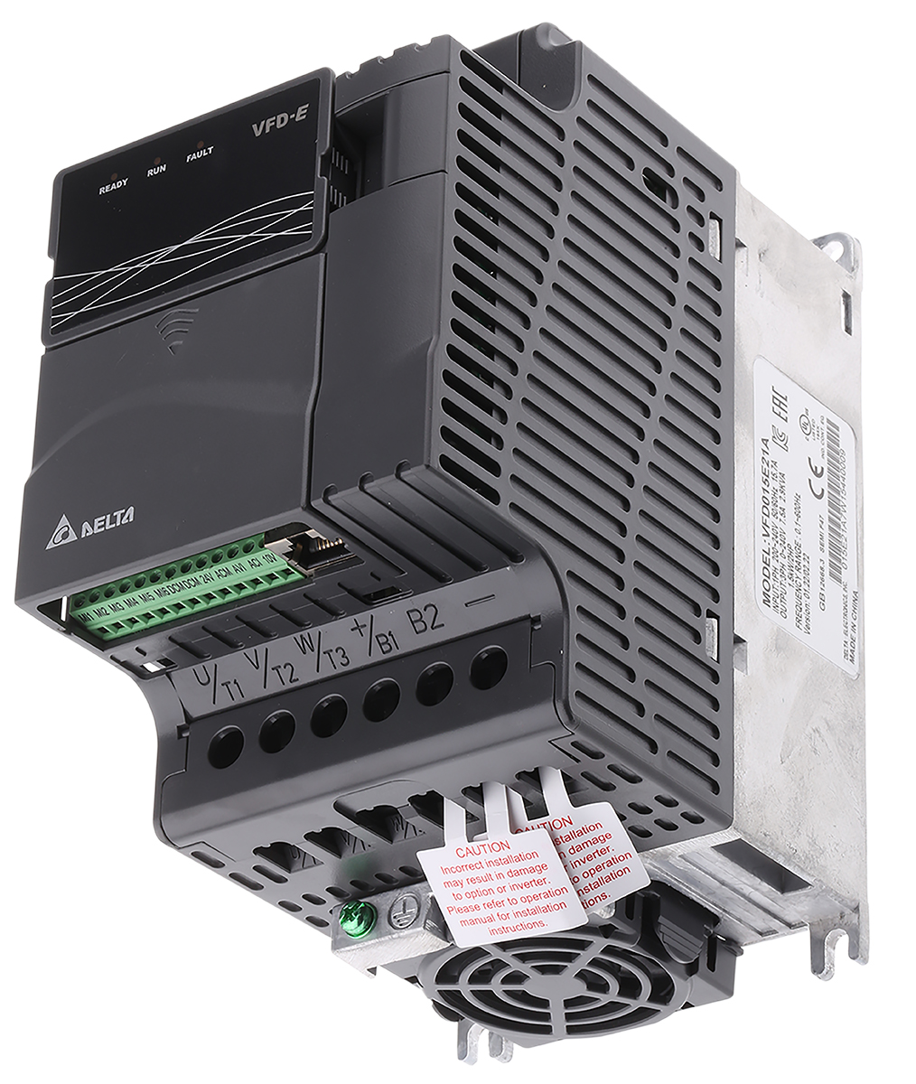 Delta Electronics Inverter Drive, 1.5 kW, 1 Phase, VFD-E Series 264 V 7.5 A