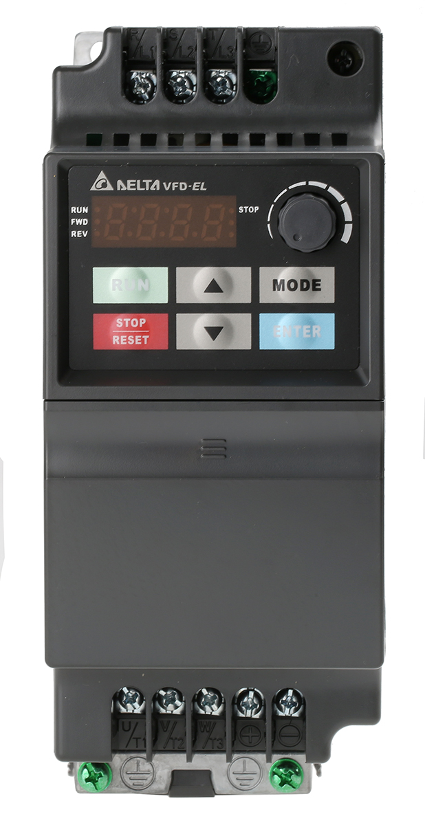 Delta Electronics Inverter Drive, 1.5 kW, 3 Phase, VFD-EL Series 428V 4.2 A
