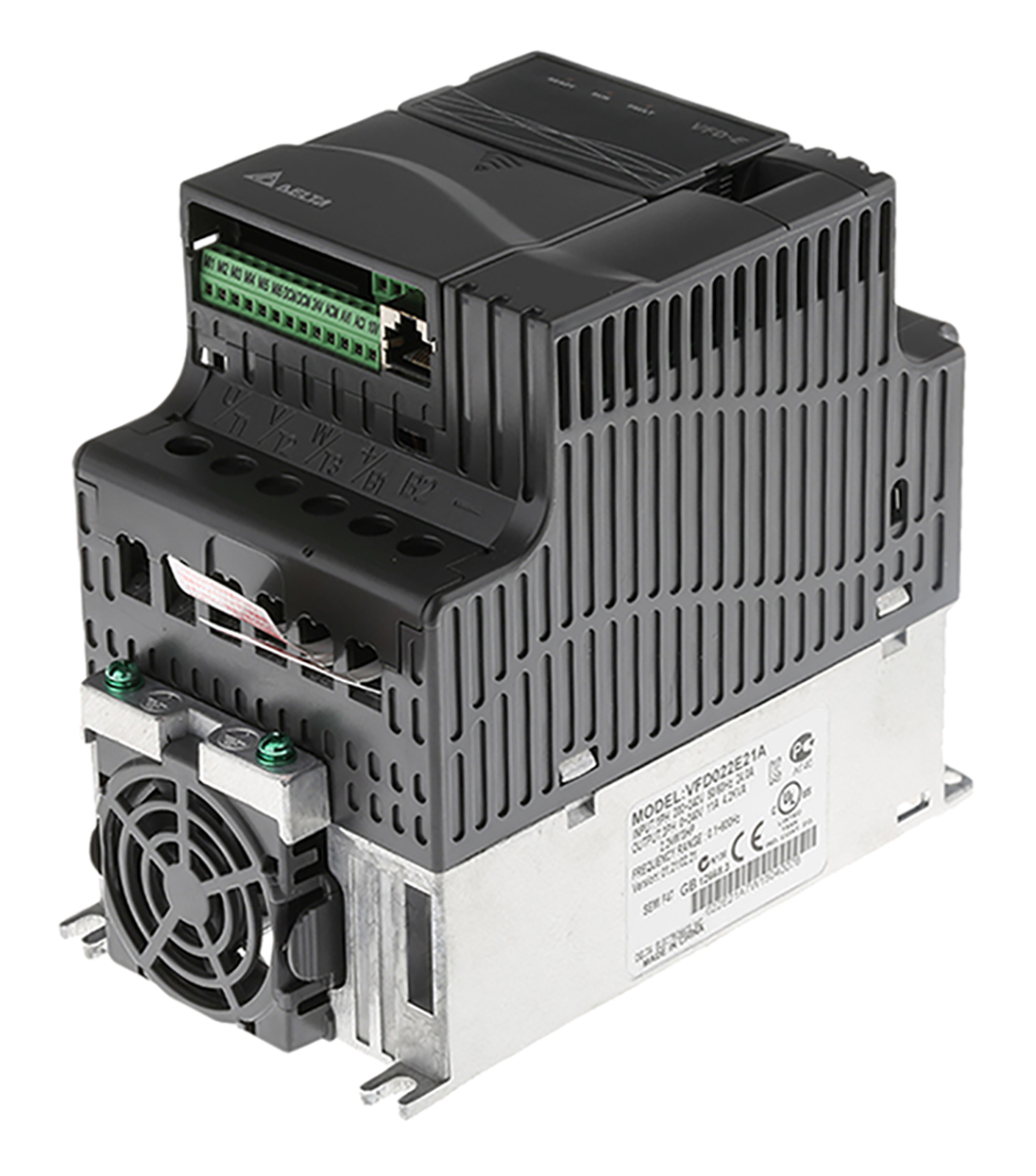 Delta Electronics Inverter Drive, 2.2 kW, 1 Phase, VFD-E Series 264V 24 A