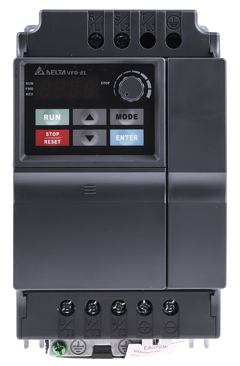 Delta Electronics Inverter Drive, 2.2 kW, 1 Phase, VFD-EL Series 264V 11 A