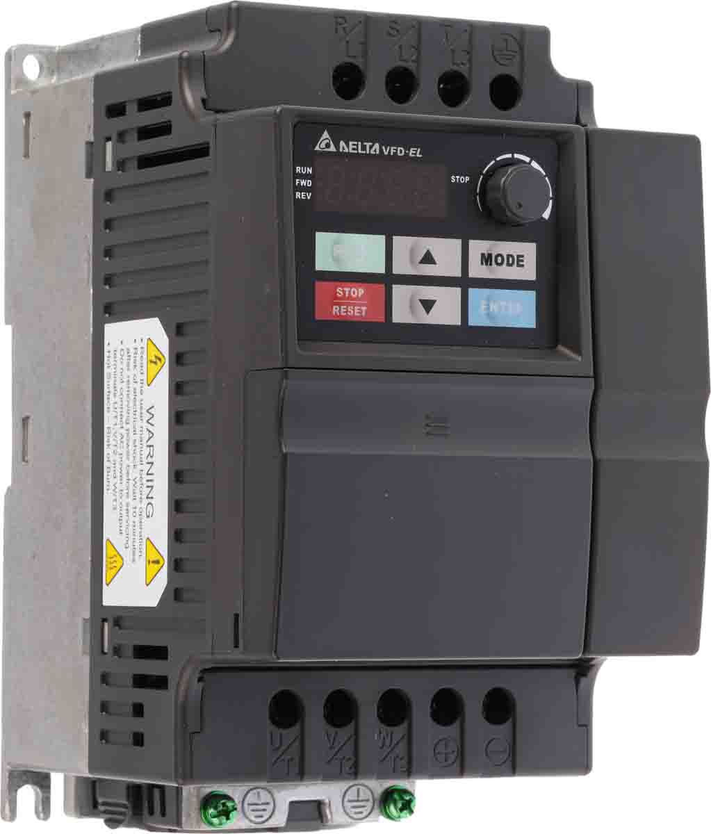 Delta Electronics Inverter Drive, 2.2 kW, 3 Phase, VFD-EL Series 428V 5.5 A