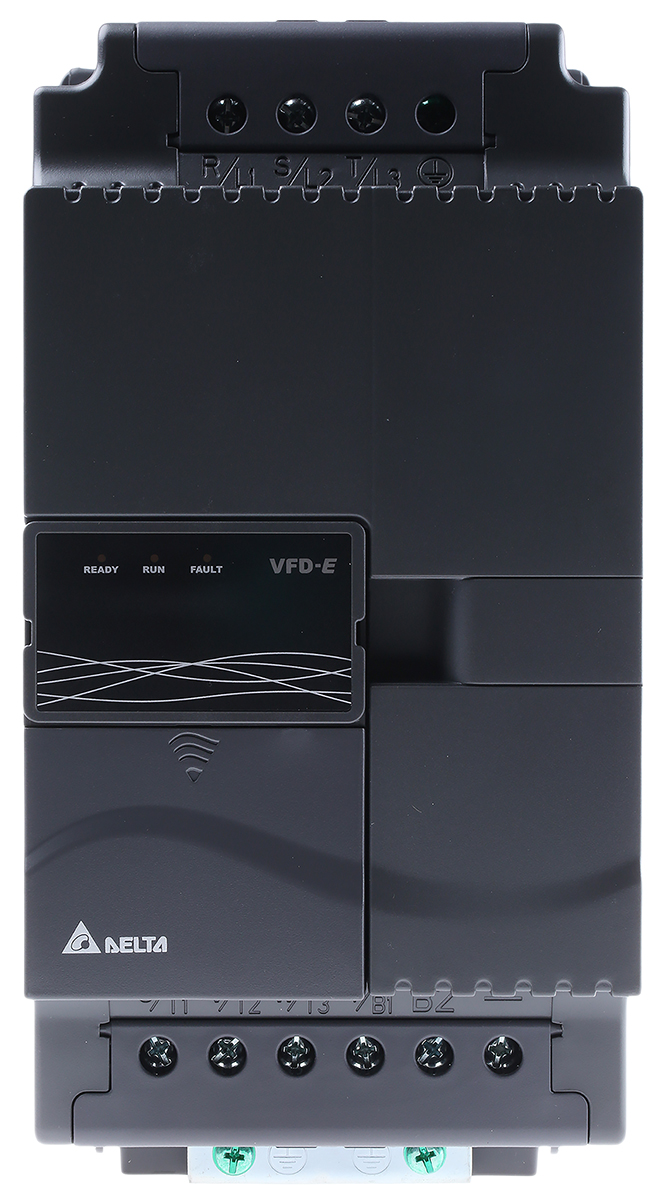 Delta Electronics Inverter Drive, 5.5 kW, 3 Phase, VFD-E Series 528V 13 A
