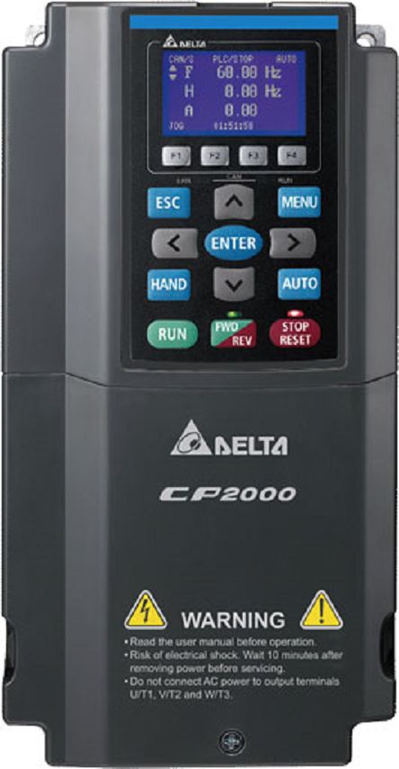 Delta Electronics Variable Speed Drive, 7.5 kW, 3 Phase, CP2000 Series 460V 18 A