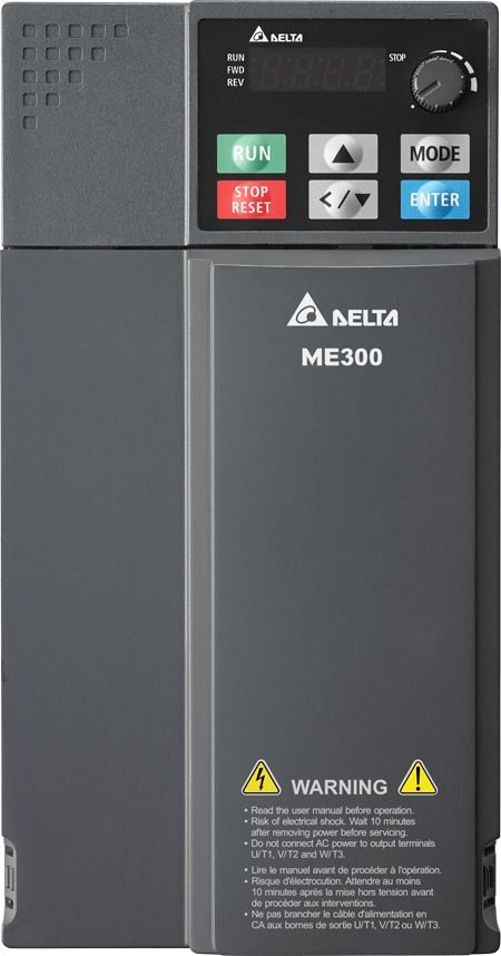Delta Electronics Inverter Drive, 7.5 kW, 3 Phase, VFD-ME Series 528V 17 A