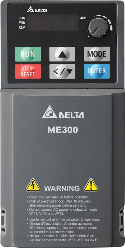 Delta Electronics Inverter Drive, 0.75 kW, 1 Phase, VFD-ME Series 265V 4.8 A