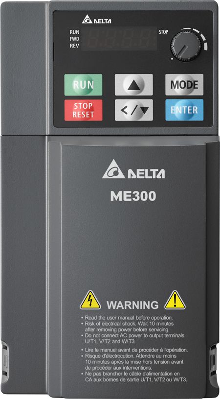 Delta Electronics Inverter Drive, 2.2 kW, 3 Phase, VFD-ME Series 528V 5.5 A