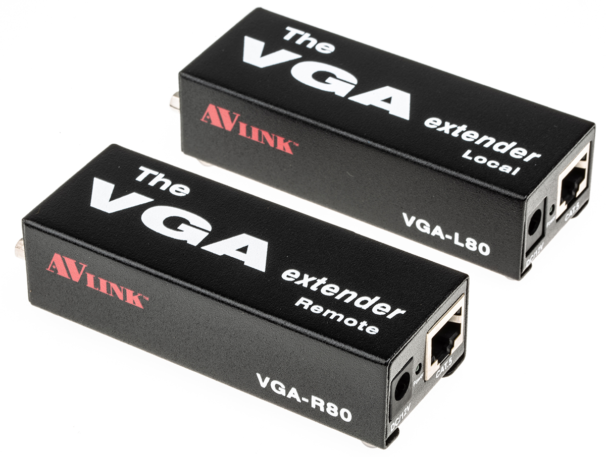 vga-v080 NewLink 1 Port VGA over Catx Cat5e/Cat6/Cat6a Extender Pair 80 m, 2048 x 1536 pixel Maximum Resolution