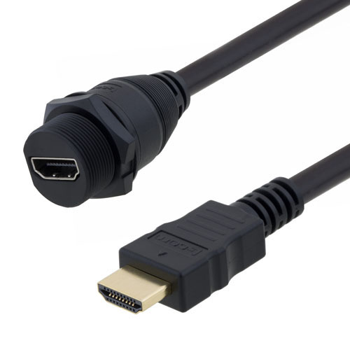 L-Com VHA series, 500 mm HDMI Cable, - Male HDMI to Female HDMI, Black