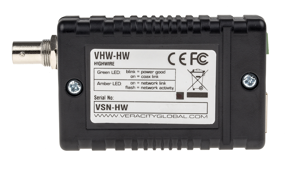 vhw-hw Veracity Metal Converter CCTV Transmission & Receiving Transreceiver for use with Cameras