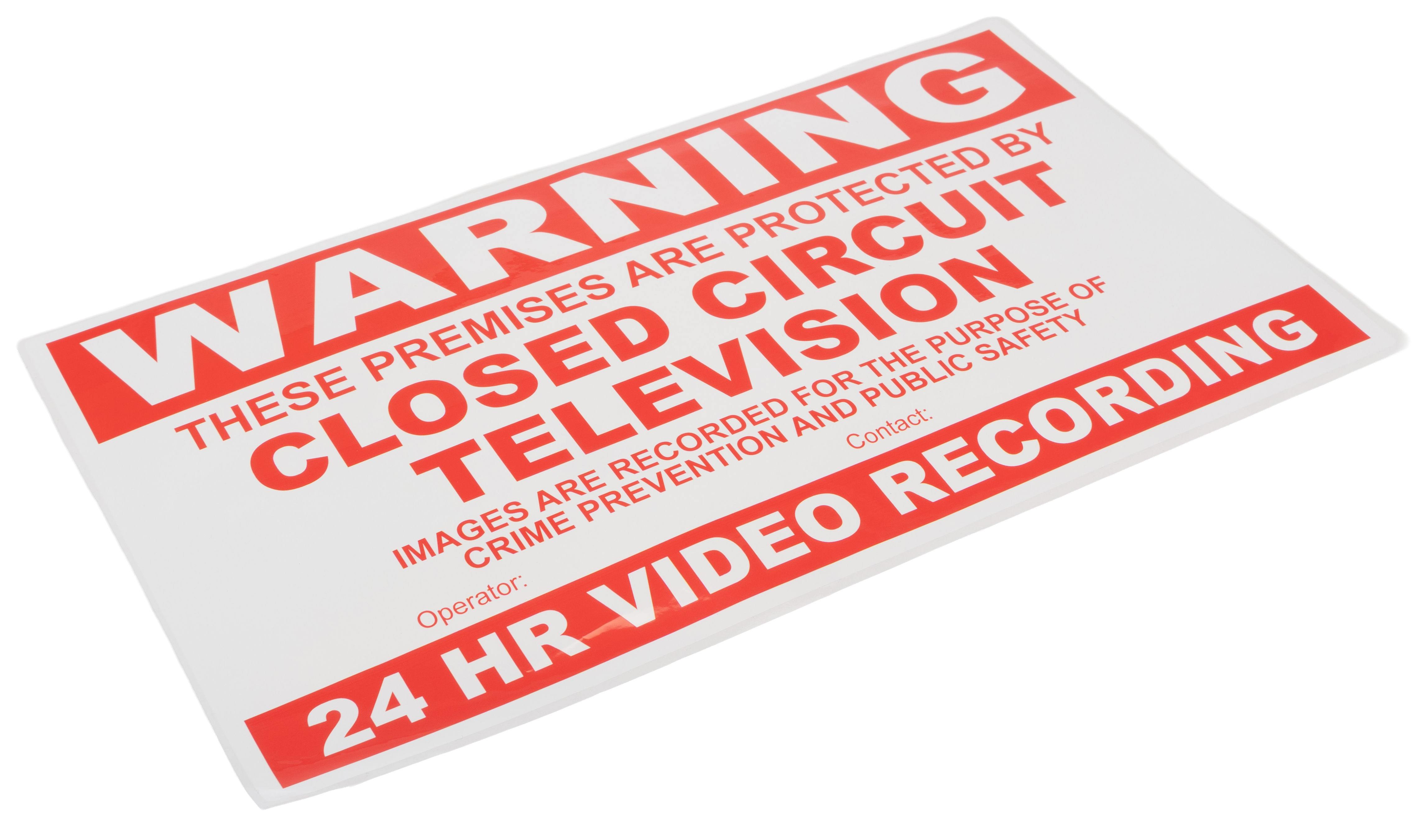Sure24 Red Vinyl CCTV Sign, English, Warning Closed Circuit Television, 297 mm x 210mm