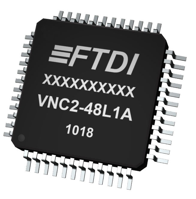 FTDI Chip VNC2-48L1C-REEL, Controller IC, 1-Channel 12 Mbps, 1.98V, USB, 3.3 V, 48-Pin LQFP