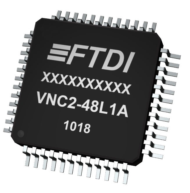 FTDI Chip VNC2-48L1C-TRAY, Controller IC, 1-Channel 12 Mbps, 1.98V, USB, 3.3 V, 48-Pin LQFP