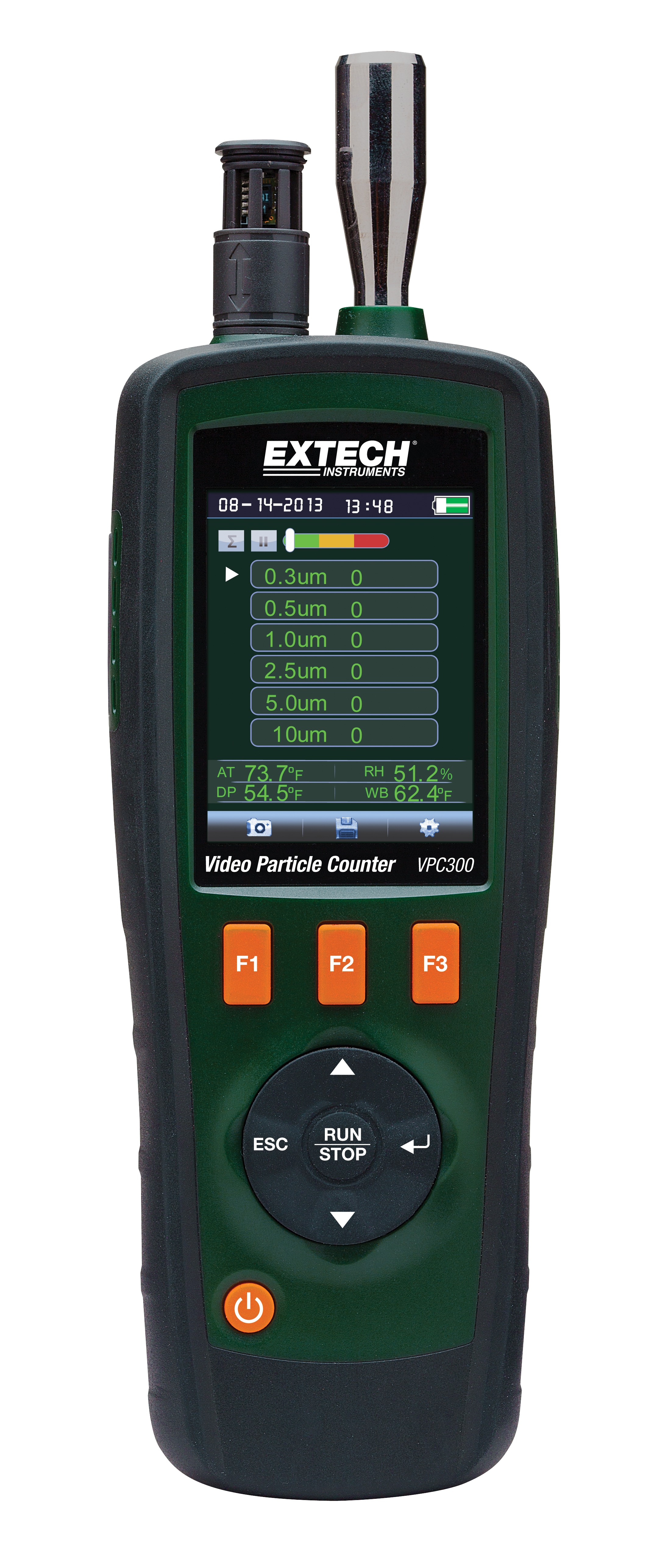 Extech VPC300 Air Quality Monitor 60 °C, 140 °F Max, 100 %RH Max, Battery-Powered
