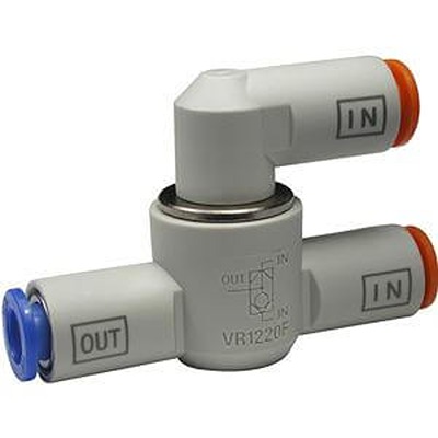 SMC VR1210F Series, Pneumatic Shuttle Valve 589 L/min AND Logic Function 10 bar Max Operating Pressure