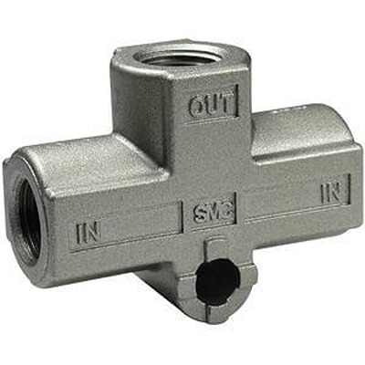 SMC VR1220 Series, Pneumatic Shuttle Valve 589 L/min 10 bar Max Operating Pressure