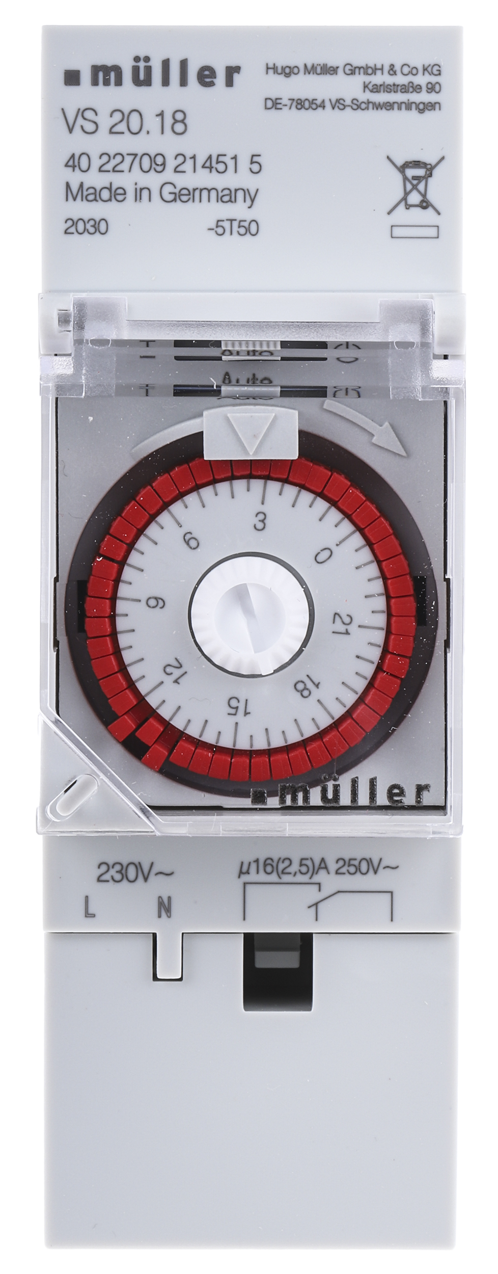 Muller Analogue VS DIN Rail Time Switch 230V ac