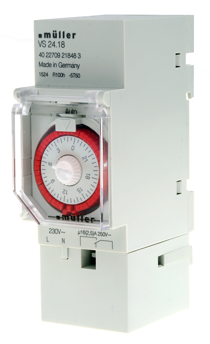 Muller Analogue VS 20/24 DIN Rail Time Switch 230V ac