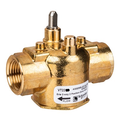 Schneider Electric Brass Globe Valve VT2232, Rp 344.7 kPa