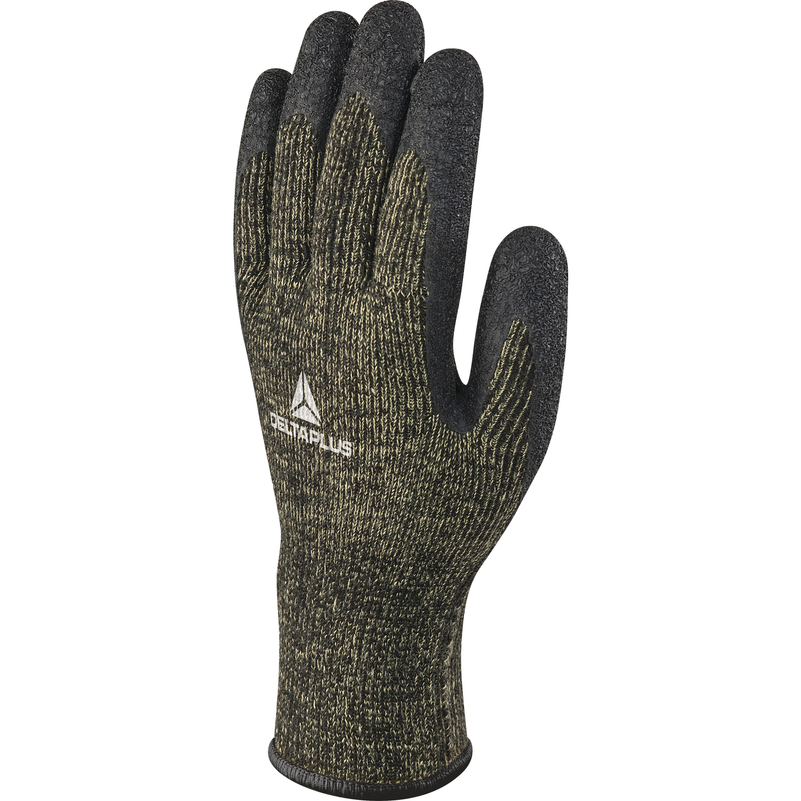 Delta Plus ATONVV731 Black Cotton, Polyester Work Gloves, Size 9, Latex Coating