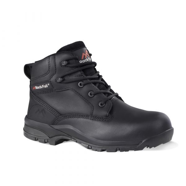 Rockfall Black Fibreglass Toe Capped Women's Safety Boots 3, EU 36