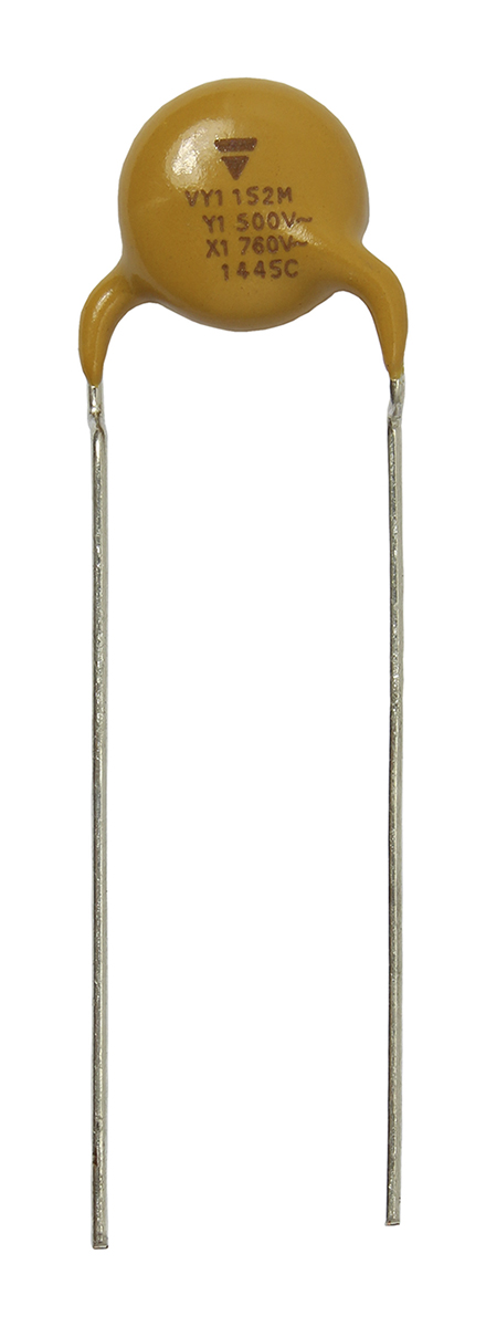 Vishay Single Layer Ceramic Capacitor 4.7 nF 500V ac, 760 V ac ±20 % Y5U Dielectric, VY1, Through Hole 125 °C Max Op.