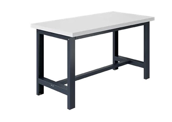 SOFAME W010010109GA Portable Plywood, Steel Workbench, 300kg Max Load Adjustable Height, 38 mm x 430mm x 3.2 m