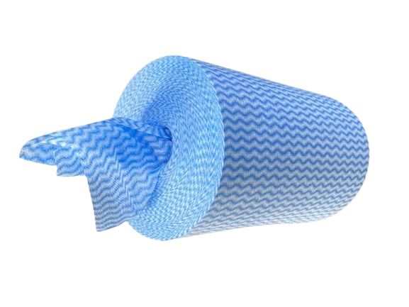Wiper Supply Services Ltd Centre Feed Roll Cloths Blue Polyester Cloths for Cleaning Hands, Dry Use, Box of 2520 Per