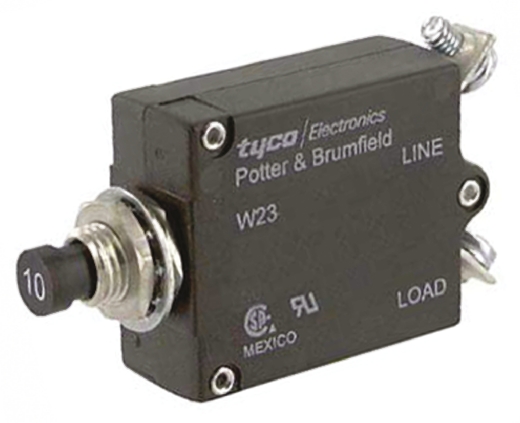 TE Connectivity 0.5 to 50 A W23 Thermal Circuit Breaker - 1-Pole, Direct, 35A Current Rating, 1000 A, 240V ac, 50 V dc