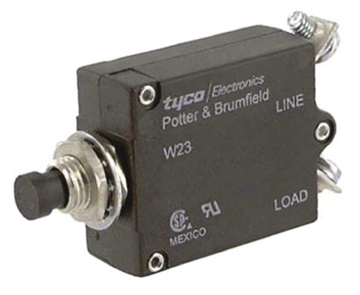 TE Connectivity 0.5 to 50 A W23 Thermal Circuit Breaker - 1-Pole, Direct, 7.5A Current Rating, 1000 A, 240V ac, 50 V dc