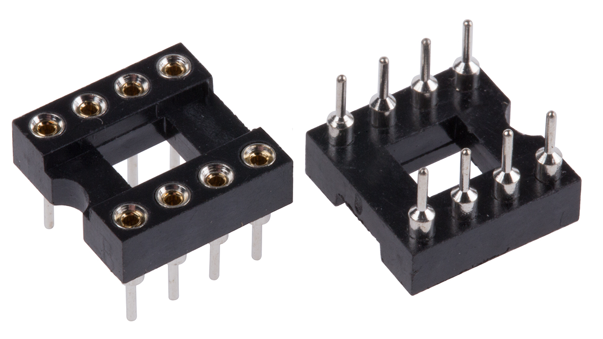 Winslow 2.54 mm Pitch Vertical 8 Way, Through Hole Turned Pin Open Frame DIL Socket, 5A