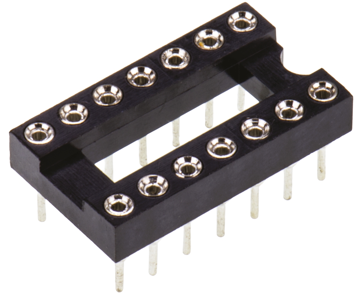 Winslow 2.54 mm Pitch Vertical 14 Way, Through Hole Turned Pin Open Frame DIL Socket, 5A