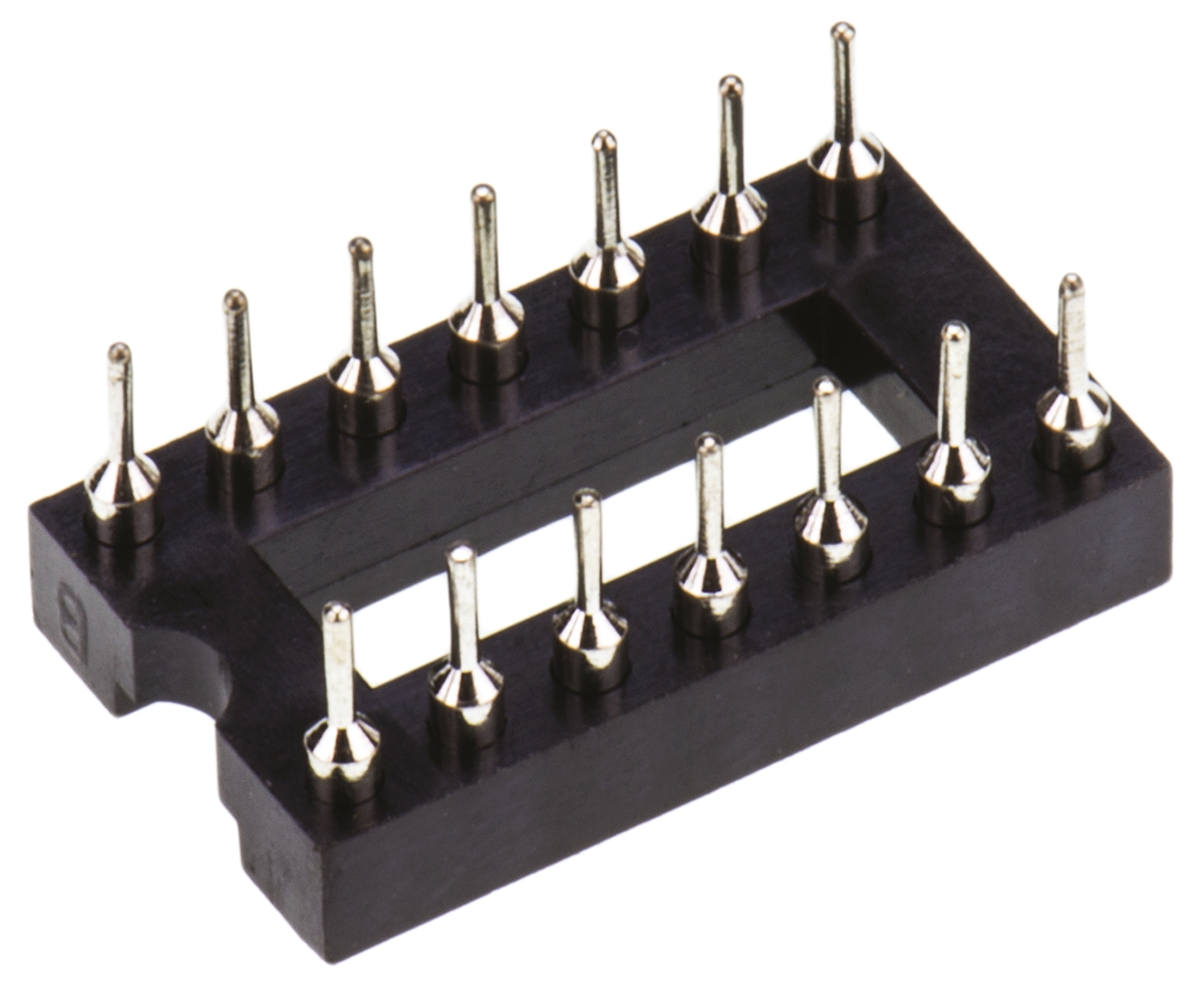 w30514ttrc Winslow 2.54 mm Pitch Vertical 14 Way, Through Hole Turned Pin Open Frame DIL Socket, 5A