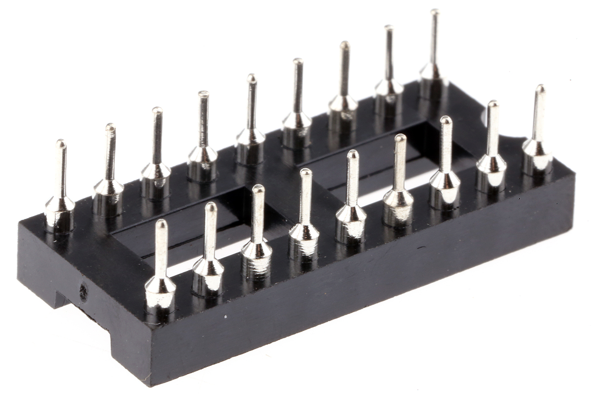 w30518ttrc Winslow 2.54 mm Pitch Vertical 18 Way, Through Hole Turned Pin Open Frame DIL Socket, 5A