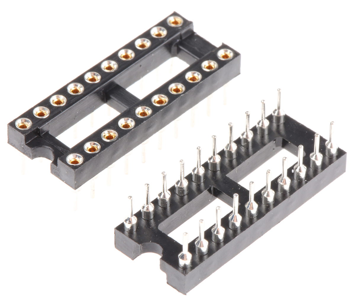 Winslow 2.54 mm Pitch Vertical 20 Way, Through Hole Turned Pin Open Frame DIL Socket, 5A