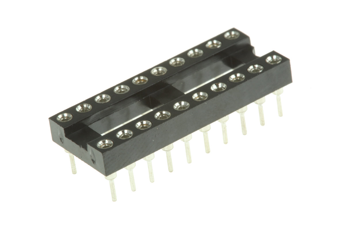 Winslow 2.54 mm Pitch Vertical 20 Way, Through Hole Turned Pin Open Frame DIL Socket, 5A