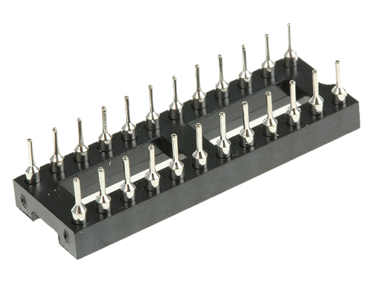 w305243trc Winslow 2.54 mm Pitch Vertical 24 Way, Through Hole Turned Pin Open Frame DIL Socket, 5A