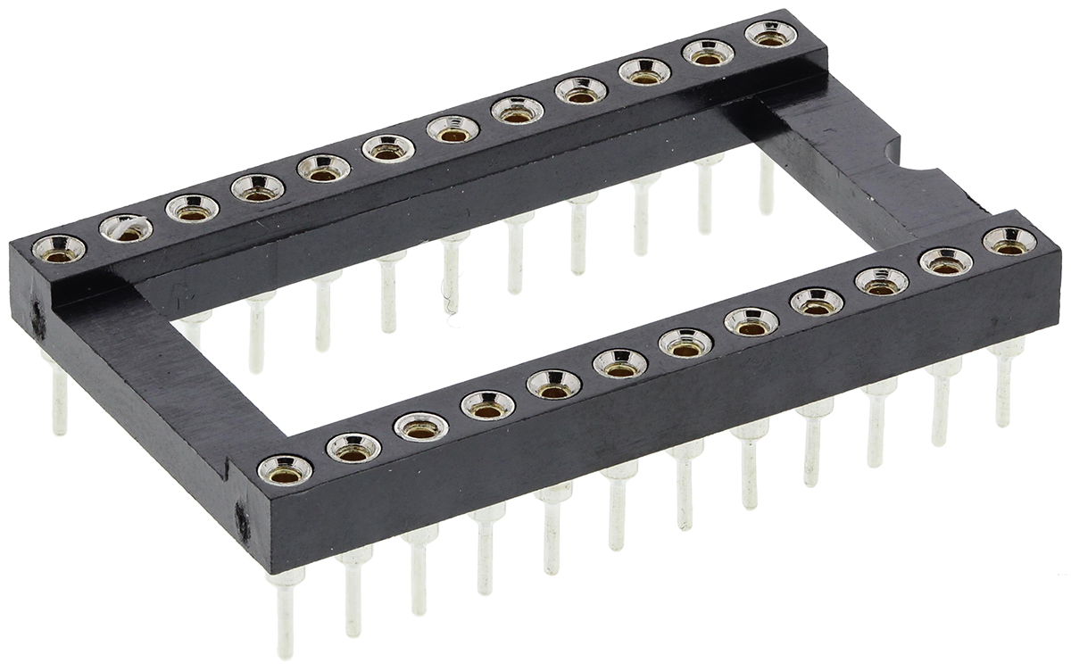 Winslow 2.54 mm Pitch Vertical 24 Way, Through Hole Turned Pin Open Frame DIL Socket, 5A