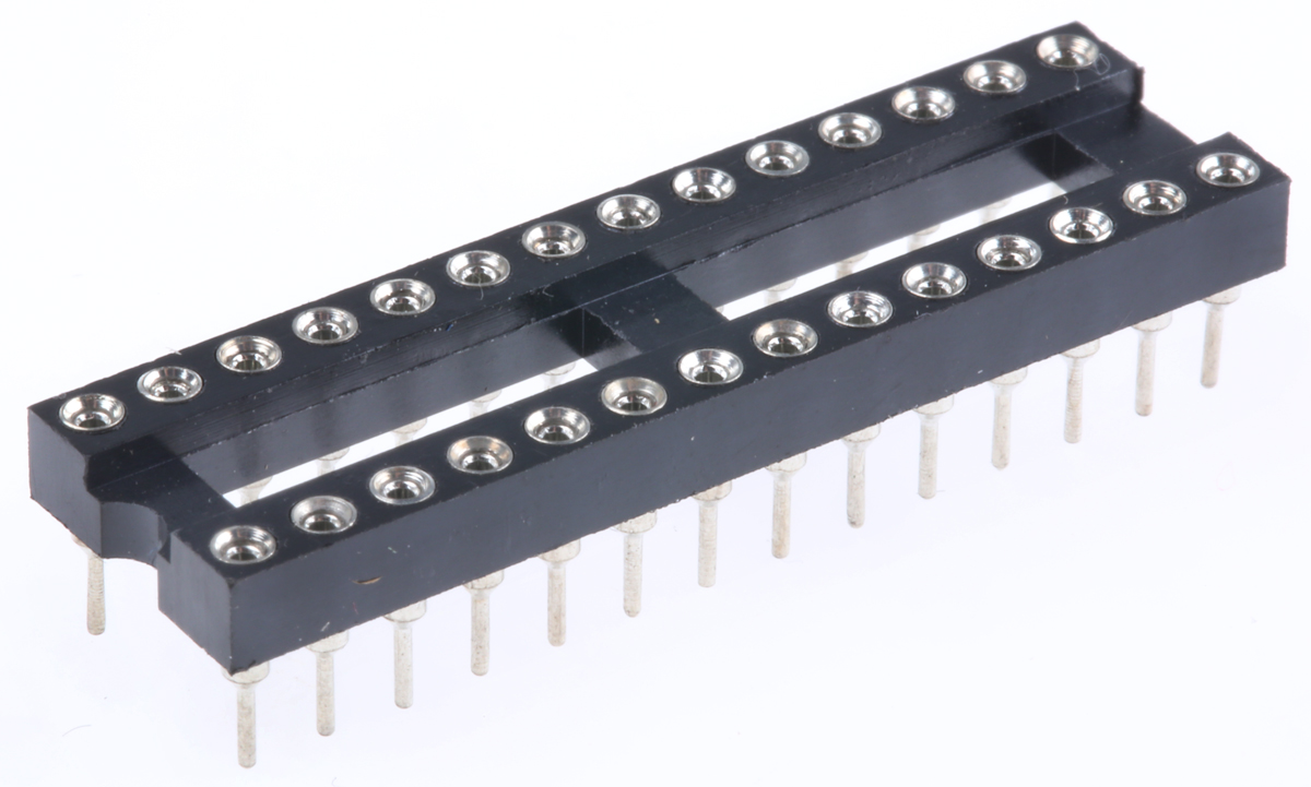 w305283ttrc Winslow 2.54 mm Pitch Vertical 28 Way, Through Hole Turned Pin Open Frame DIL Socket, 5A