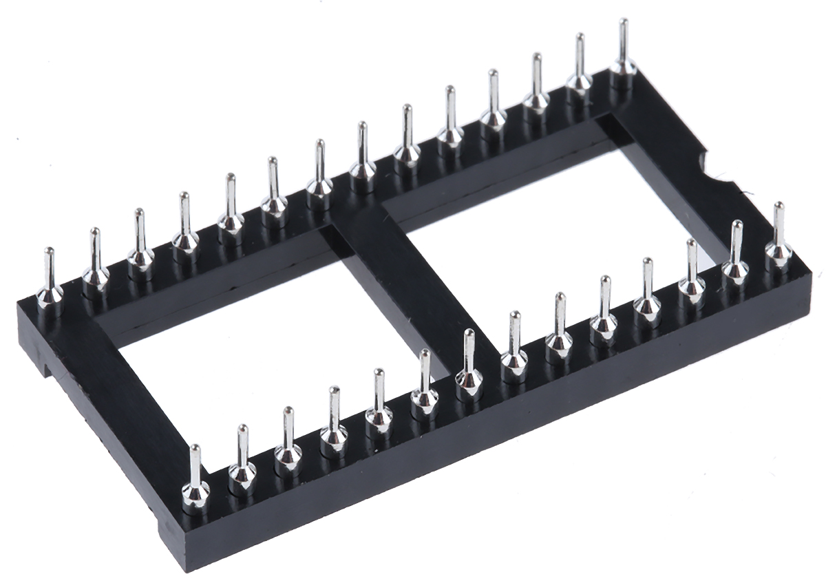w30528ttrc Winslow 2.54 mm Pitch Vertical 28 Way, Through Hole Turned Pin Open Frame DIL Socket, 5A