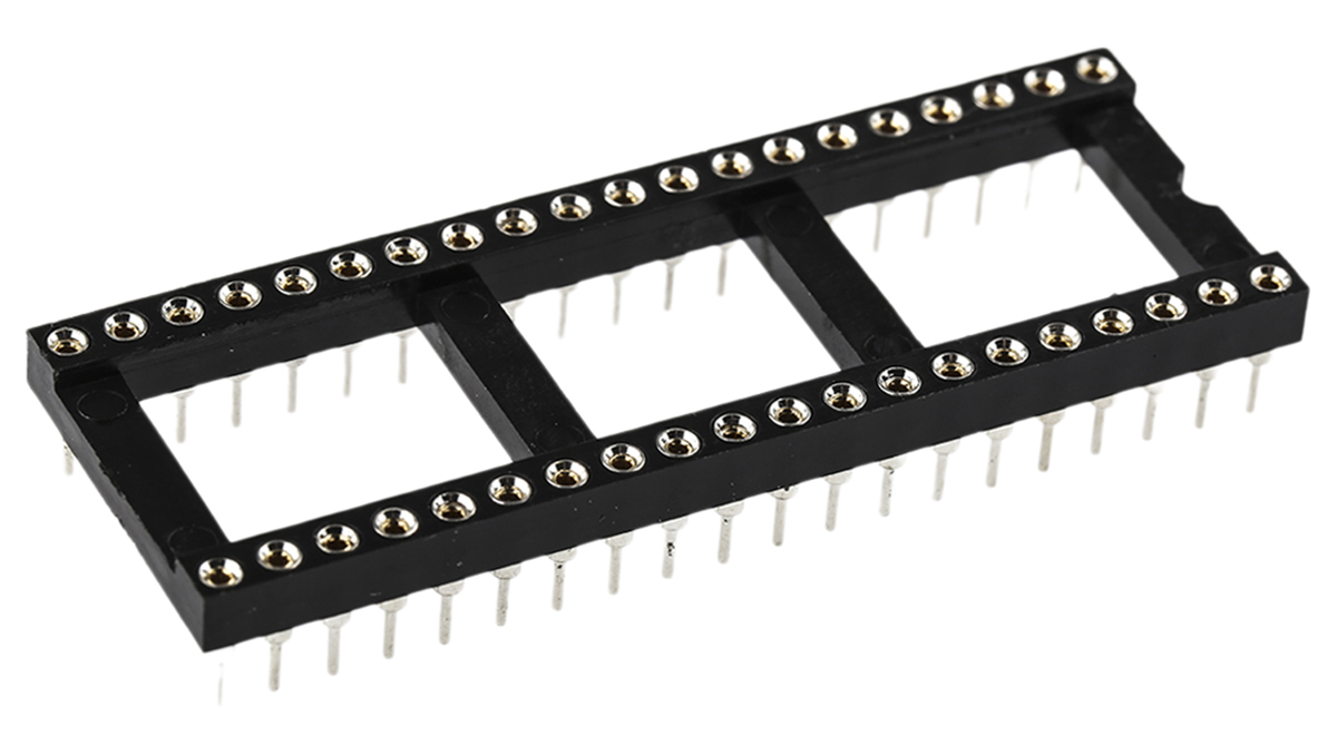 Winslow 2.54 mm Pitch Vertical 40 Way, Through Hole Turned Pin Open Frame DIL Socket, 5A