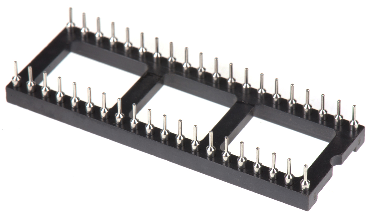 Winslow 2.54 mm Pitch Vertical 40 Way, Through Hole Turned Pin Open Frame DIL Socket, 5A
