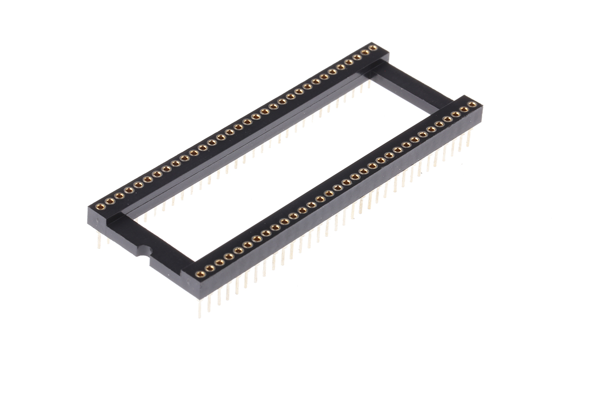 Winslow 1.77 mm Pitch Vertical 64 Way, Through Hole Turned Pin Open Frame DIL Socket, 5A